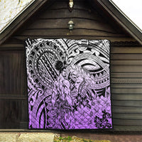 Beauty and The Warrior Polynesian Valentine Quilt Hibiscus FLowers Purple Style LT9 - Polynesian Pride