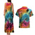 Beauty and The Warrior Polynesian Valentine Couples Matching Tank Maxi Dress and Hawaiian Shirt Hibiscus FLowers Rainbow Style LT9 - Polynesian Pride