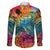 Beauty and The Warrior Polynesian Valentine Family Matching Mermaid Dress and Hawaiian Shirt Hibiscus FLowers Rainbow Style LT9 Dad's Shirt - Long Sleeve Rainbow - Polynesian Pride