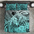 Beauty and The Warrior Polynesian Valentine Bedding Set Hibiscus FLowers Turquoise Style LT9 Turquoise - Polynesian Pride