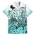 Beauty and The Warrior Polynesian Valentine Family Matching Short Sleeve Bodycon Dress and Hawaiian Shirt Hibiscus FLowers Turquoise Style LT9 Dad's Shirt - Short Sleeve Turquoise - Polynesian Pride