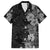 Hawaii Tropical Flowers Tribal Pattern Family Matching Puletasi and Hawaiian Shirt Black Style LT9 Dad's Shirt - Short Sleeve Black - Polynesian Pride