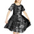 Hawaii Tropical Flowers Tribal Pattern Kid Short Sleeve Dress Black Style LT9 - Polynesian Pride