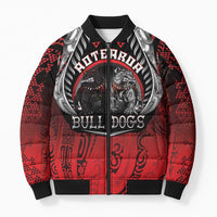 Aotearoa Bulldog Personalised Bomber Puffer Jacket Maori Kowhaiwhai Motif - Polynesian Pride