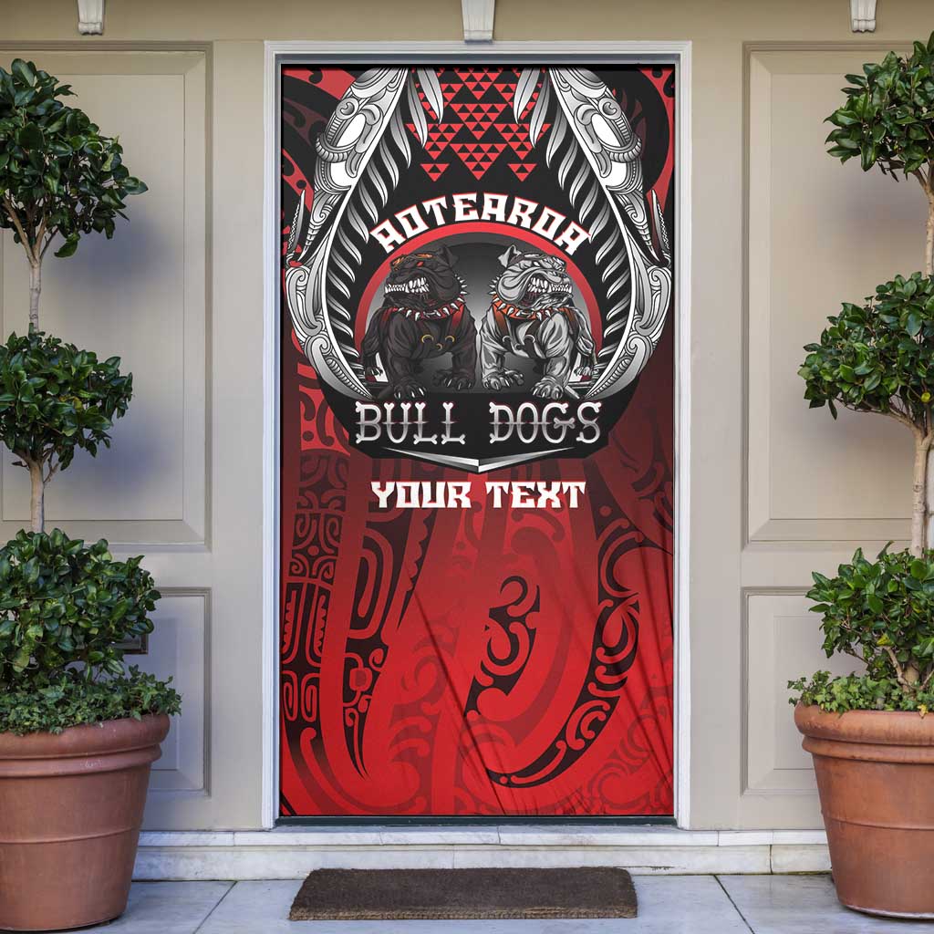 Aotearoa Bulldog Personalised Door Cover Maori Kowhaiwhai Motif - Polynesian Pride