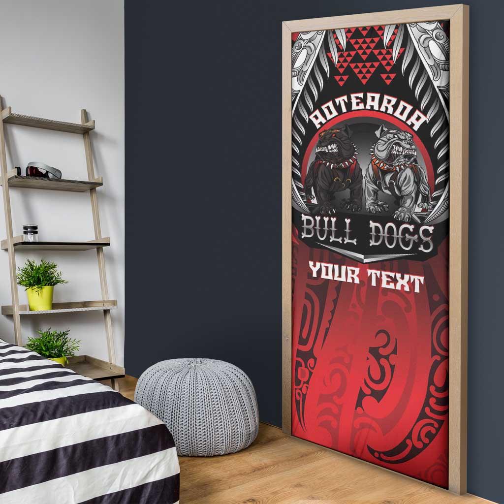 Aotearoa Bulldog Personalised Door Cover Maori Kowhaiwhai Motif - Polynesian Pride