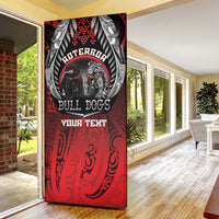 Aotearoa Bulldog Personalised Door Cover Maori Kowhaiwhai Motif - Polynesian Pride