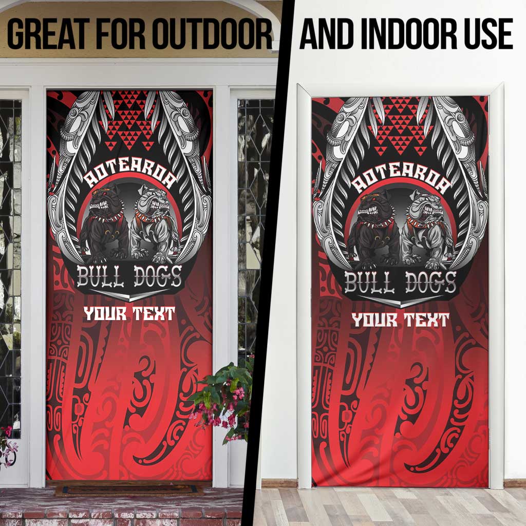 Aotearoa Bulldog Personalised Door Cover Maori Kowhaiwhai Motif - Polynesian Pride