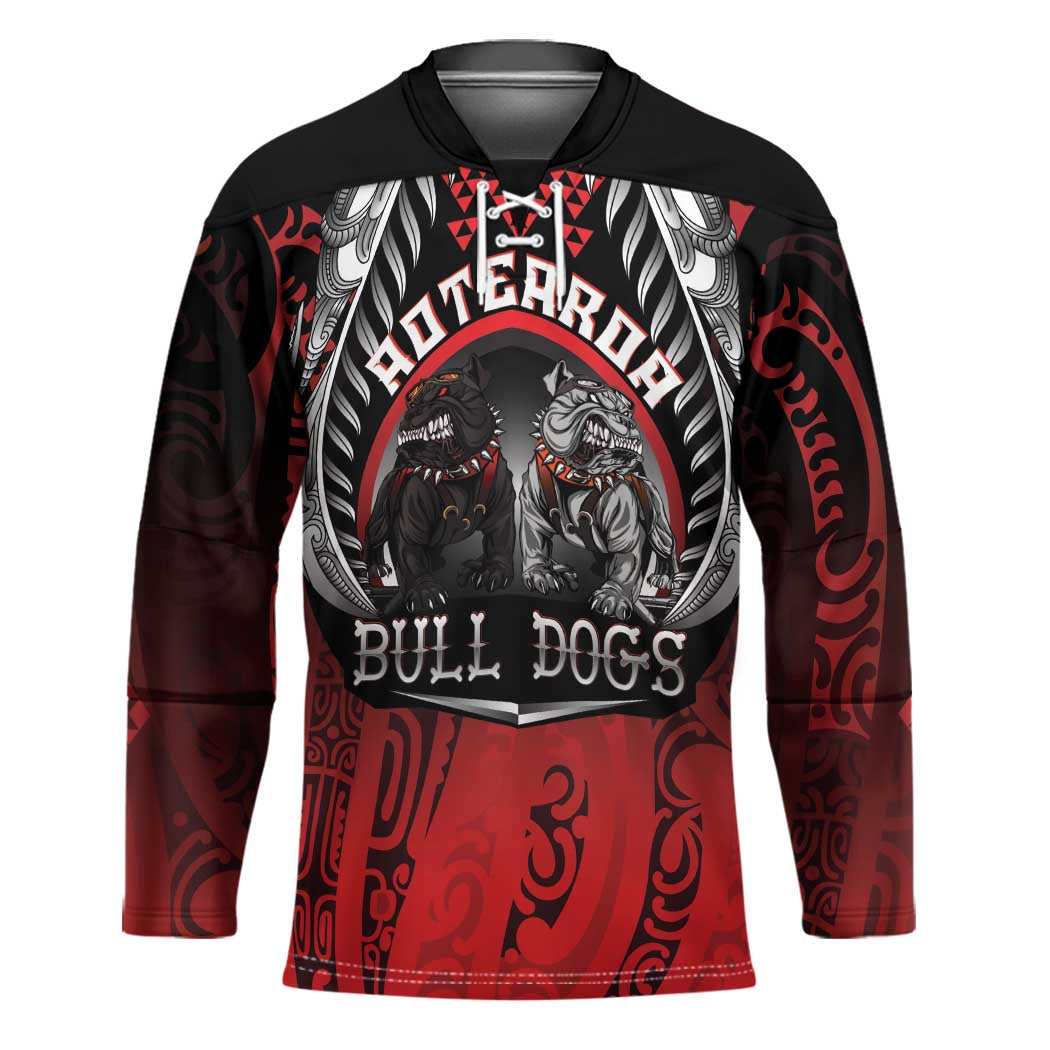 Aotearoa Bulldog Personalised Hockey Jersey Maori Kowhaiwhai Motif - Polynesian Pride