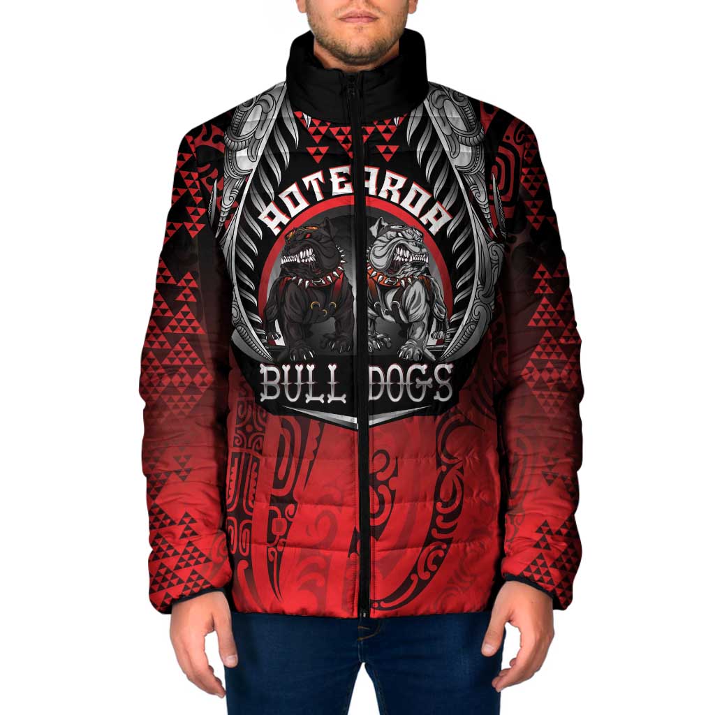 Aotearoa Bulldog Personalised Padded Jacket Maori Kowhaiwhai Motif - Polynesian Pride