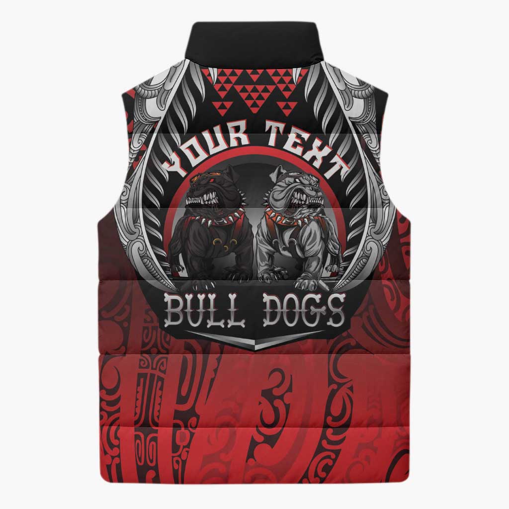 Aotearoa Bulldog Personalised Sleeveless Puffer Jacket Maori Kowhaiwhai Motif - Polynesian Pride
