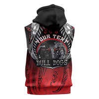 Aotearoa Bulldog Personalised Sleeveless Zip Hoodie Maori Kowhaiwhai Motif LT9