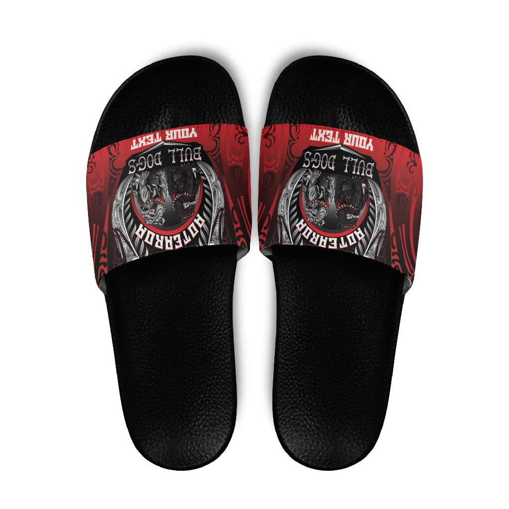 Aotearoa Bulldog Personalised Slide Sandals Maori Kowhaiwhai Motif - Polynesian Pride