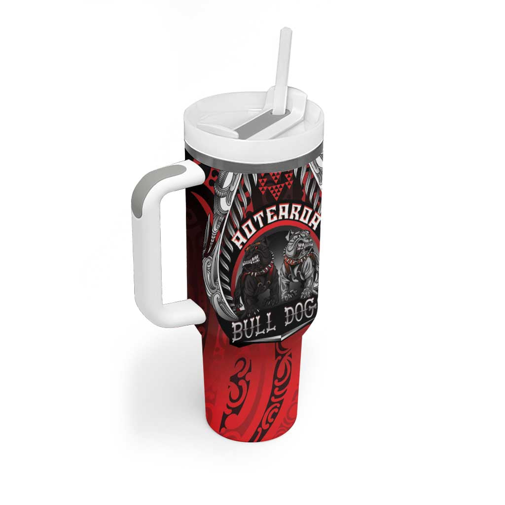 Aotearoa Bulldog Personalised Tumbler With Handle Maori Kowhaiwhai Motif