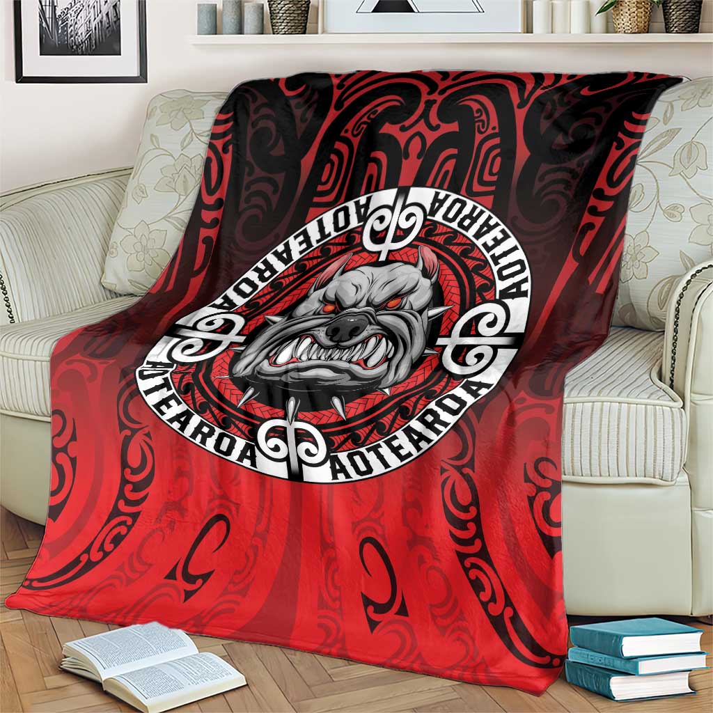 Aotearoa Bulldog Blanket New Zealand Kowhaiwhai Tribal