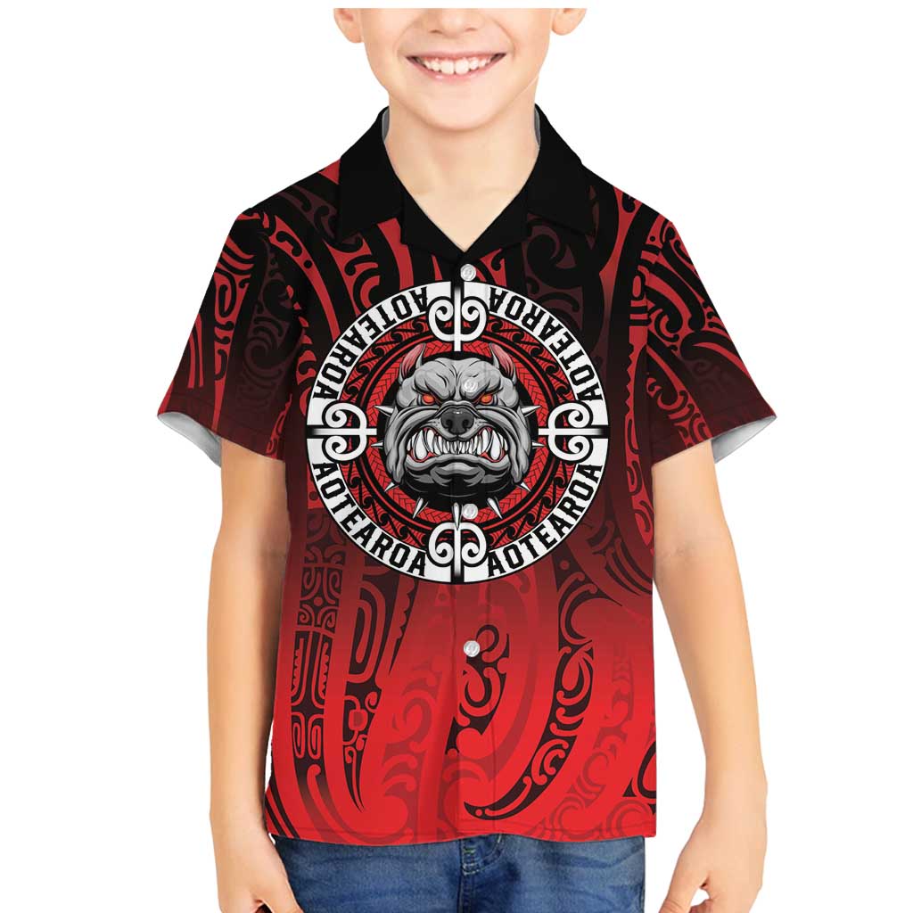 Aotearoa Bulldog Family Matching Mermaid Dress and Hawaiian Shirt New Zealand Kowhaiwhai Tribal
