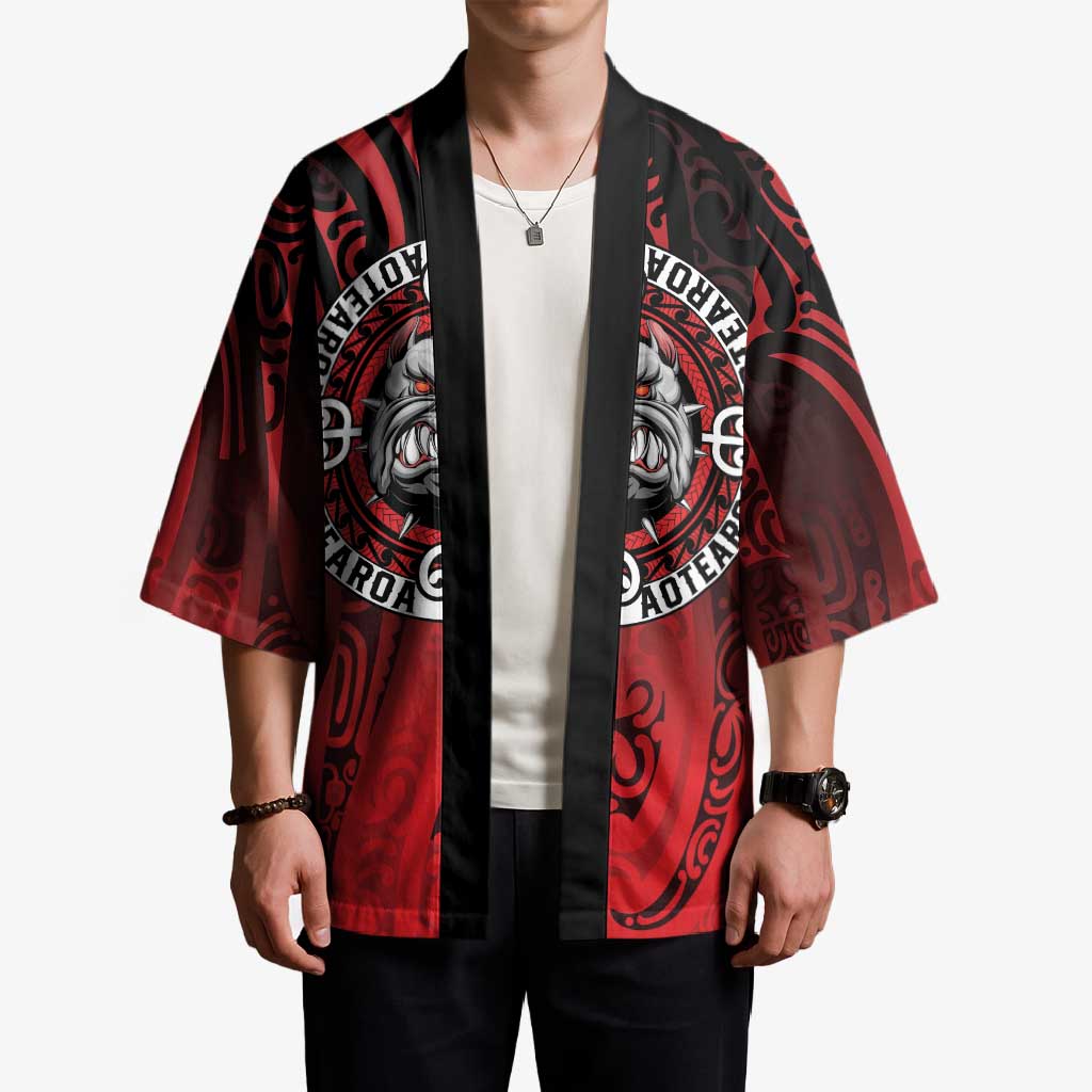 Aotearoa Bulldog Kimono New Zealand Kowhaiwhai Tribal - Polynesian Pride