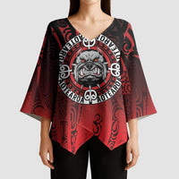 Aotearoa Bulldog Kimono Sleeve Blouse New Zealand Kowhaiwhai Tribal - Polynesian Pride