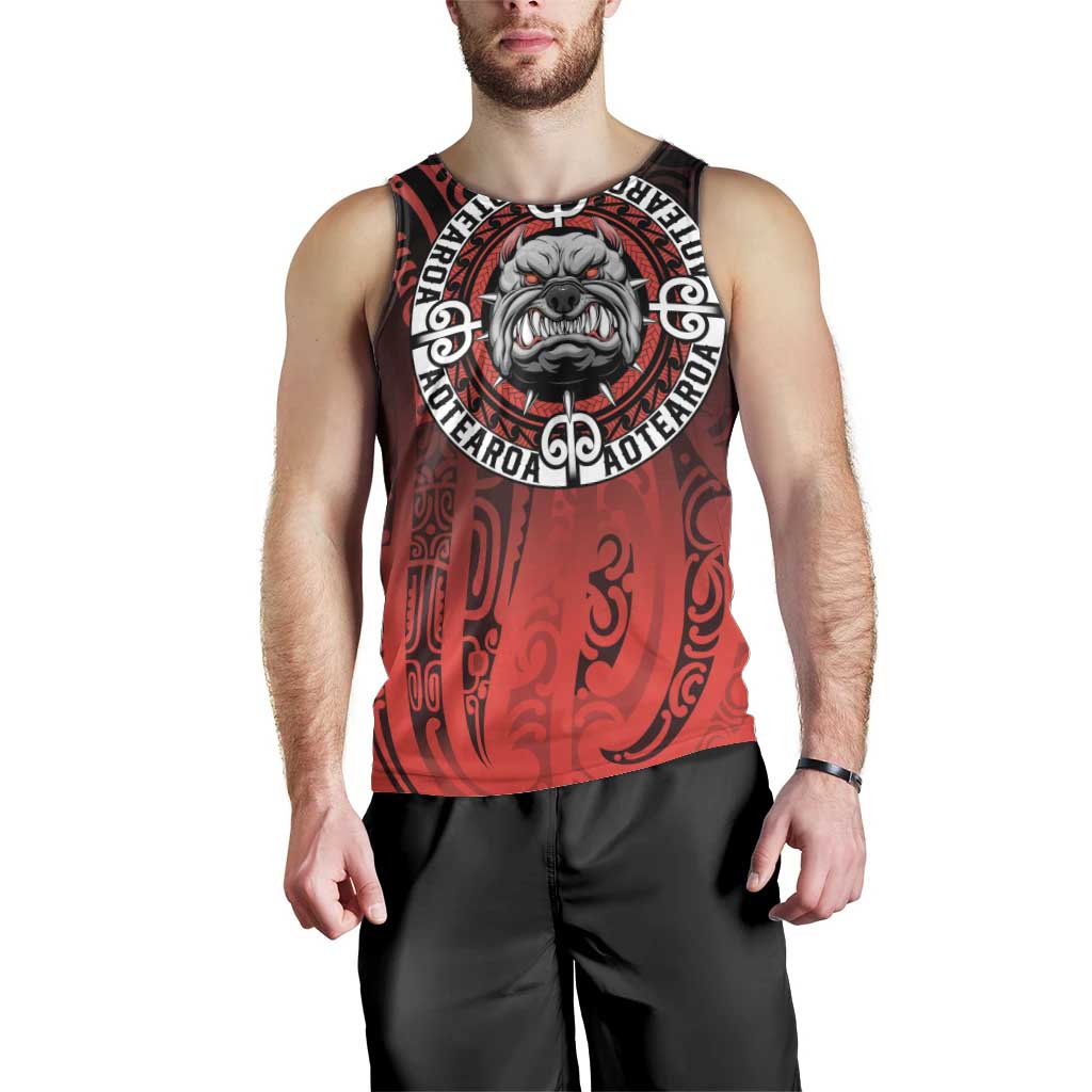 Aotearoa Bulldog Men Tank Top New Zealand Kowhaiwhai Tribal