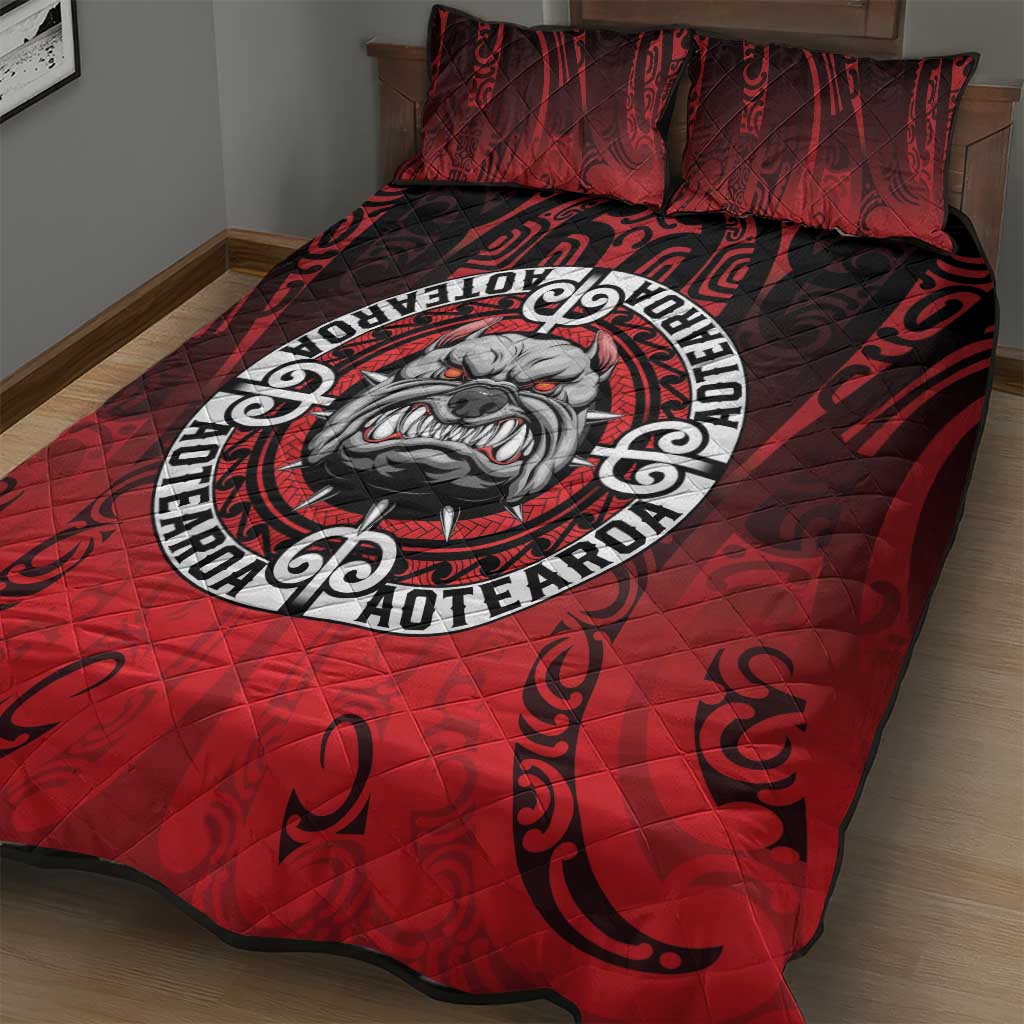 Aotearoa Bulldog Quilt Bed Set New Zealand Kowhaiwhai Tribal
