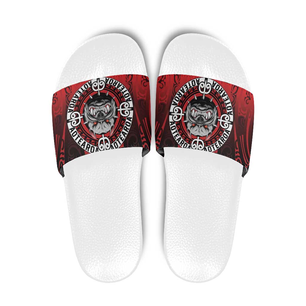 Aotearoa Bulldog Slide Sandals New Zealand Kowhaiwhai Tribal - Polynesian Pride