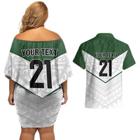 Custom New Zealand Maori Niho Taniwha Couples Matching Off Shoulder Short Dress and Hawaiian Shirt