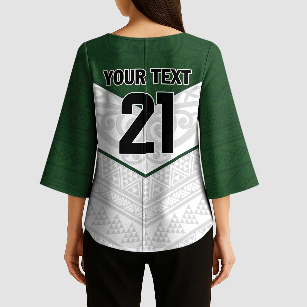 Custom New Zealand Maori Niho Taniwha Kimono Sleeve Blouse - Polynesian Pride