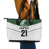 Custom New Zealand Maori Niho Taniwha Leather Tote Bag