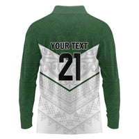 Custom New Zealand Maori Niho Taniwha Long Sleeve Polo Shirt LT9 - Polynesian Pride