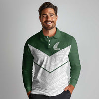 Custom New Zealand Maori Niho Taniwha Long Sleeve Polo Shirt LT9 - Polynesian Pride