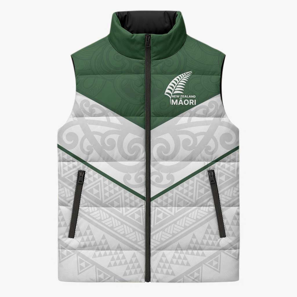 Custom New Zealand Maori Niho Taniwha Sleeveless Puffer Jacket - Polynesian Pride