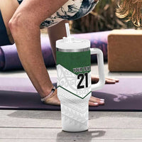 Custom New Zealand Maori Niho Taniwha Tumbler With Handle