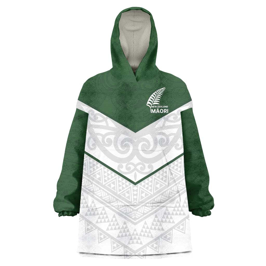 Custom New Zealand Maori Niho Taniwha Wearable Blanket Hoodie LT9 One Size Green - Polynesian Pride