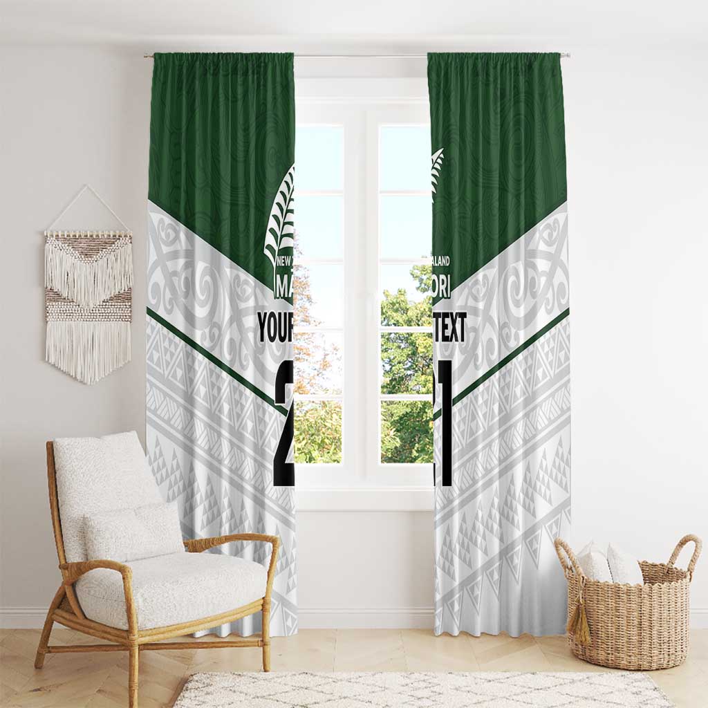 Custom New Zealand Maori Niho Taniwha Window Curtain