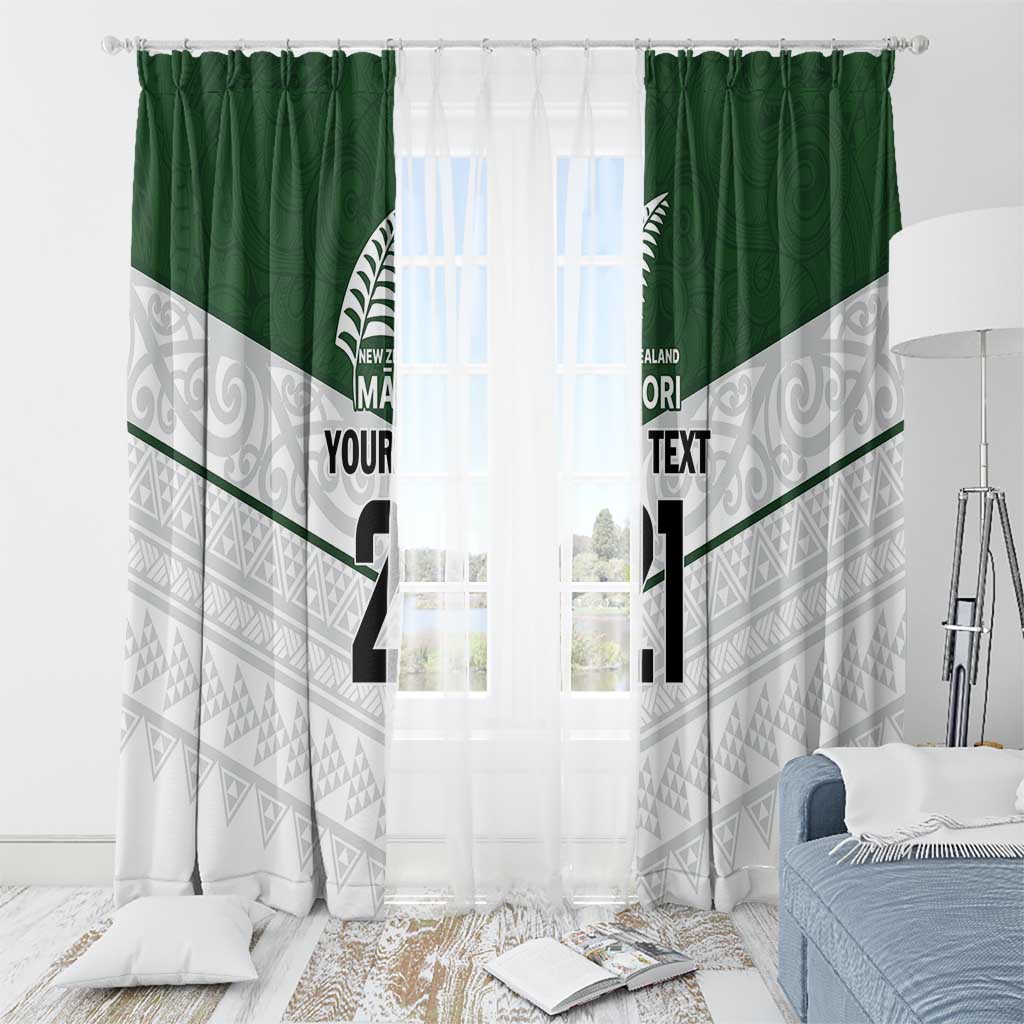 Custom New Zealand Maori Niho Taniwha Window Curtain