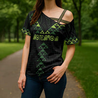 Custom New Zealand Maori Koru Koiri Motif Cross Shoulder Shirt - Polynesian Pride