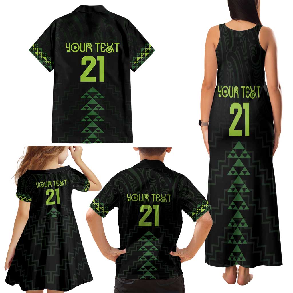 Custom New Zealand Maori Koru Koiri Motif Family Matching Tank Maxi Dress and Hawaiian Shirt