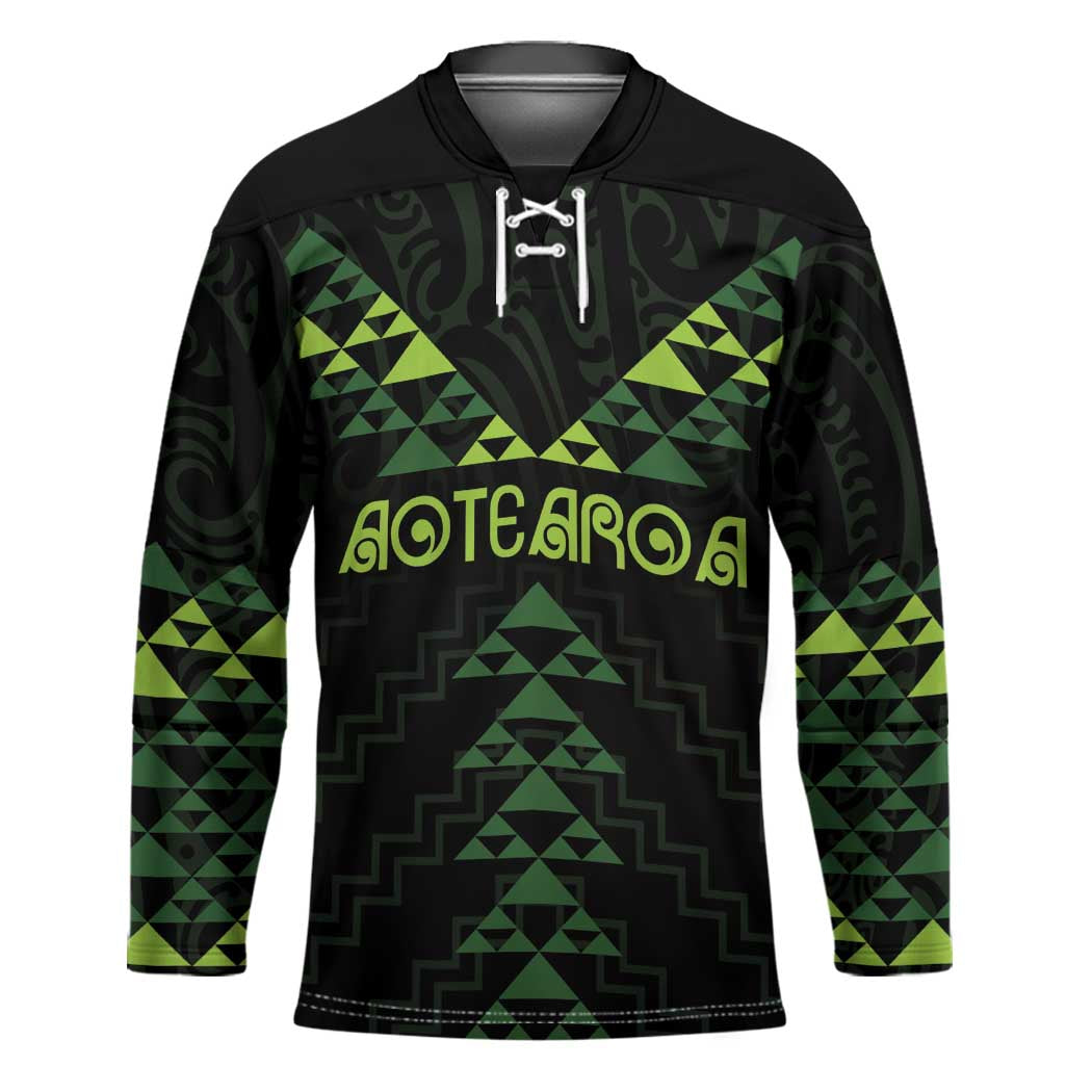 Custom New Zealand Maori Koru Koiri Motif Hockey Jersey - Polynesian Pride