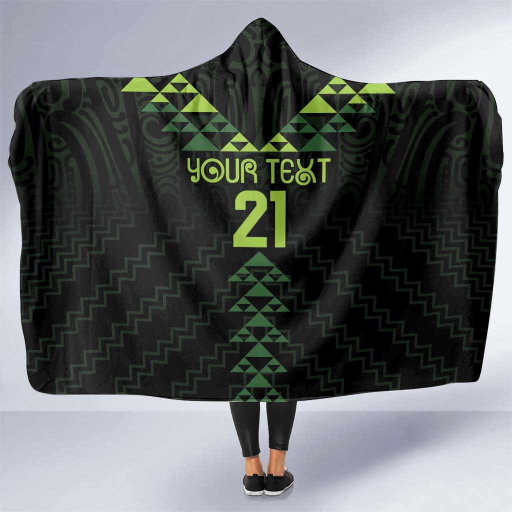 Custom New Zealand Maori Koru Koiri Motif Hooded Blanket