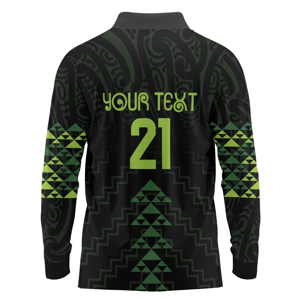 Custom New Zealand Maori Koru Koiri Motif Long Sleeve Polo Shirt LT9 - Polynesian Pride