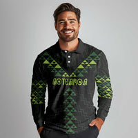 Custom New Zealand Maori Koru Koiri Motif Long Sleeve Polo Shirt LT9 - Polynesian Pride