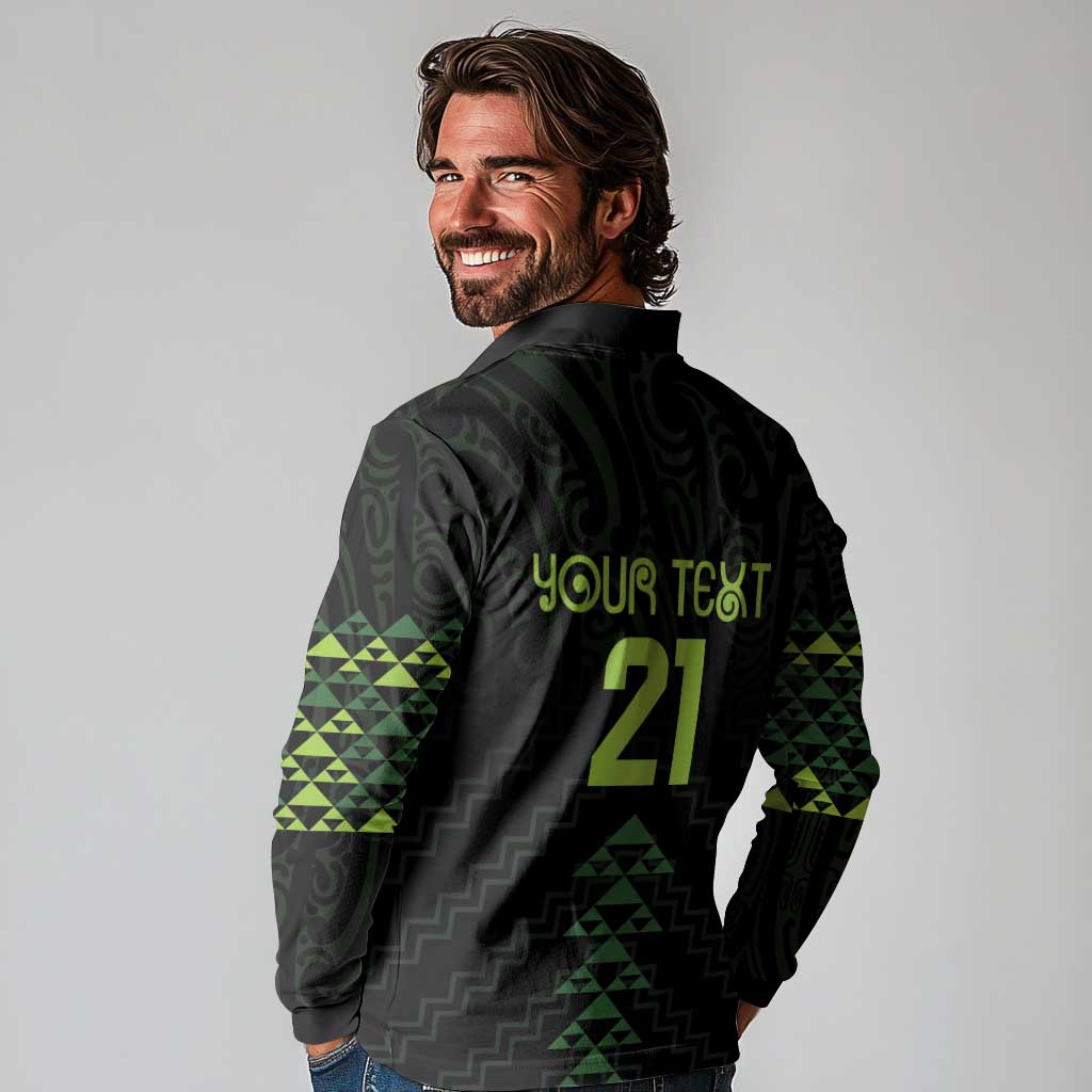 Custom New Zealand Maori Koru Koiri Motif Long Sleeve Polo Shirt LT9 - Polynesian Pride