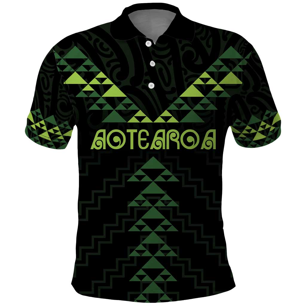 Custom New Zealand Maori Koru Koiri Motif Polo Shirt LT9 Green - Polynesian Pride