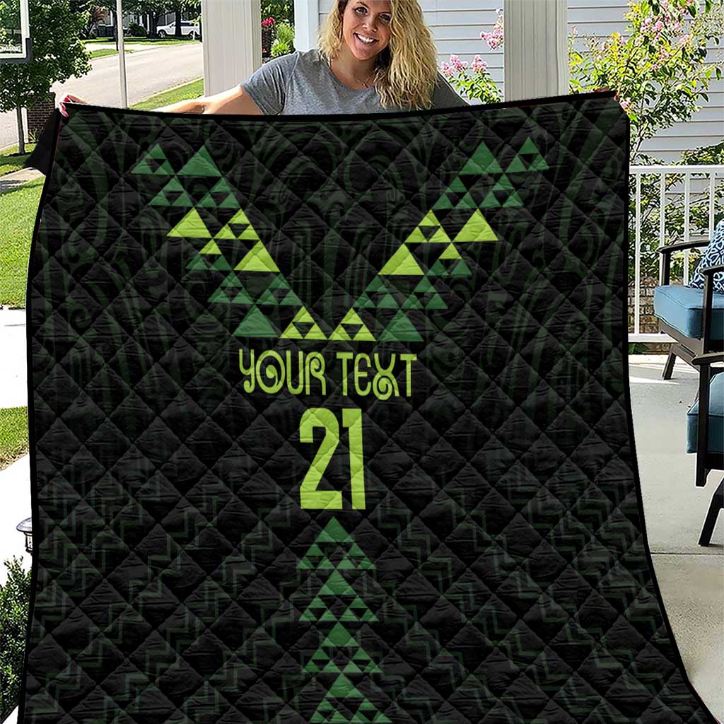 Custom New Zealand Maori Koru Koiri Motif Quilt