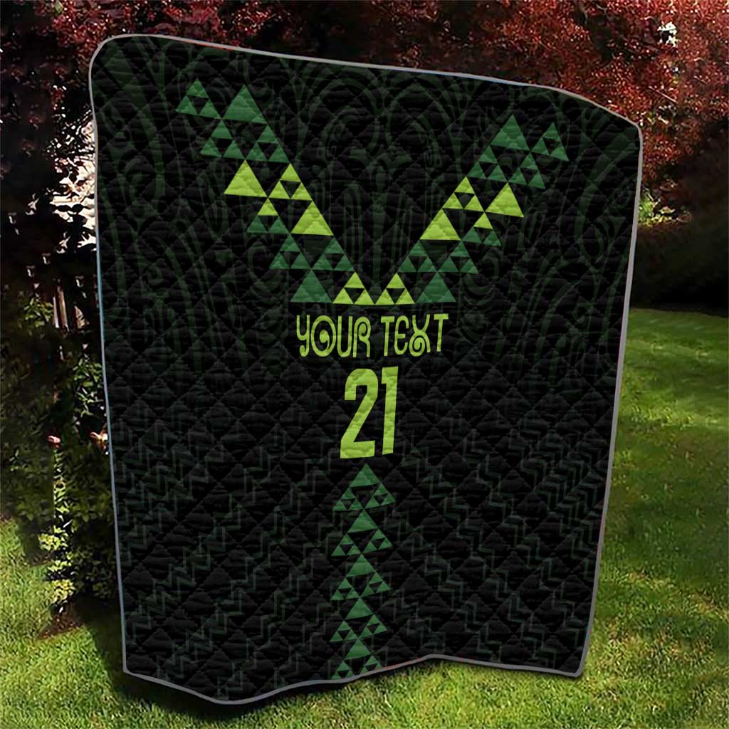 Custom New Zealand Maori Koru Koiri Motif Quilt