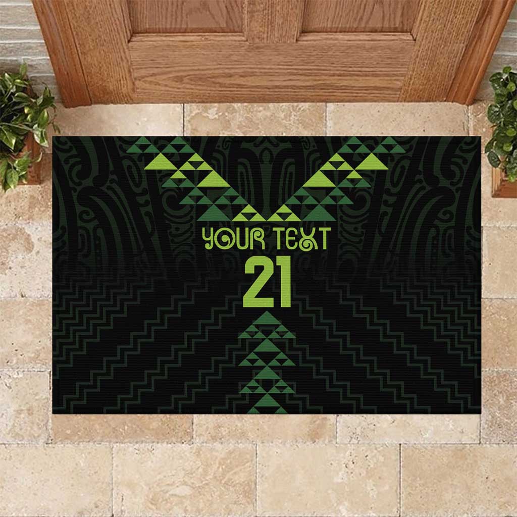 Custom New Zealand Maori Koru Koiri Motif Rubber Doormat
