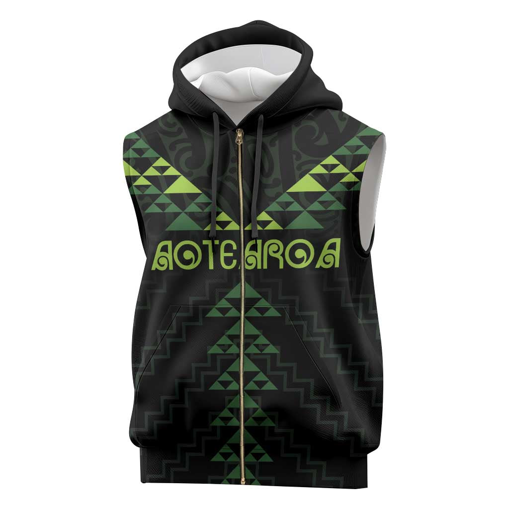 Custom New Zealand Maori Koru Koiri Motif Sleeveless Zip Hoodie - Polynesian Pride