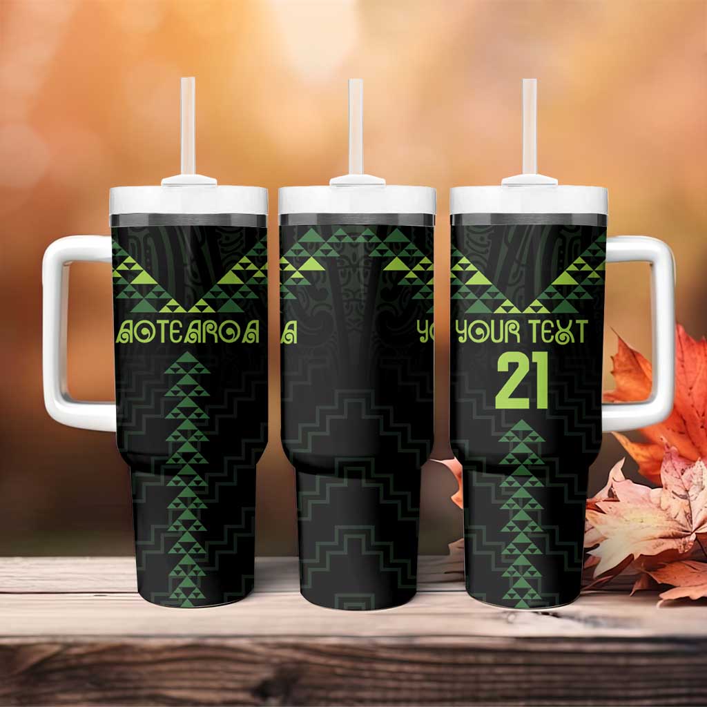 Custom New Zealand Maori Koru Koiri Motif Tumbler With Handle