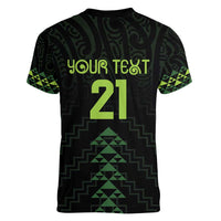 Custom New Zealand Maori Koru Koiri Motif Women V-Neck T-Shirt