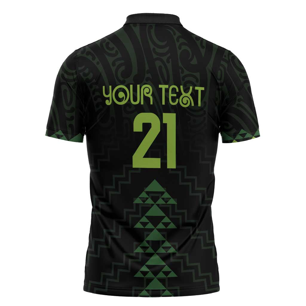 Custom New Zealand Maori Koru Koiri Motif Zipper Polo Shirt - Polynesian Pride